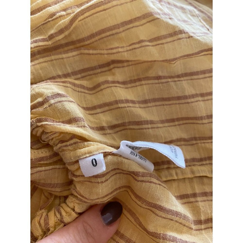 ULLA Johnson BNWOT Blouse "Kalila" V-Neck Stripe Sz 0 Striped Ruffles - Picture 9 of 10